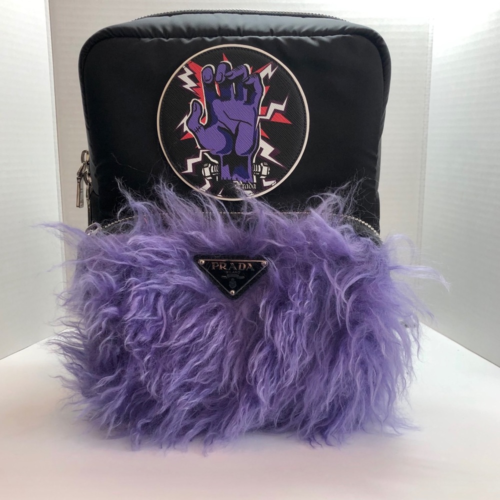 Prada Tessuto Frankenstein Mohair Backpack.
